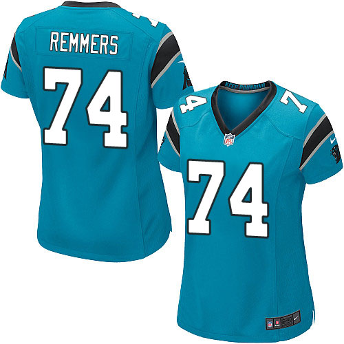 Women's Game Mike Remmers Nike Jersey Blue Alternate - #74 NFL Carolina Panthers